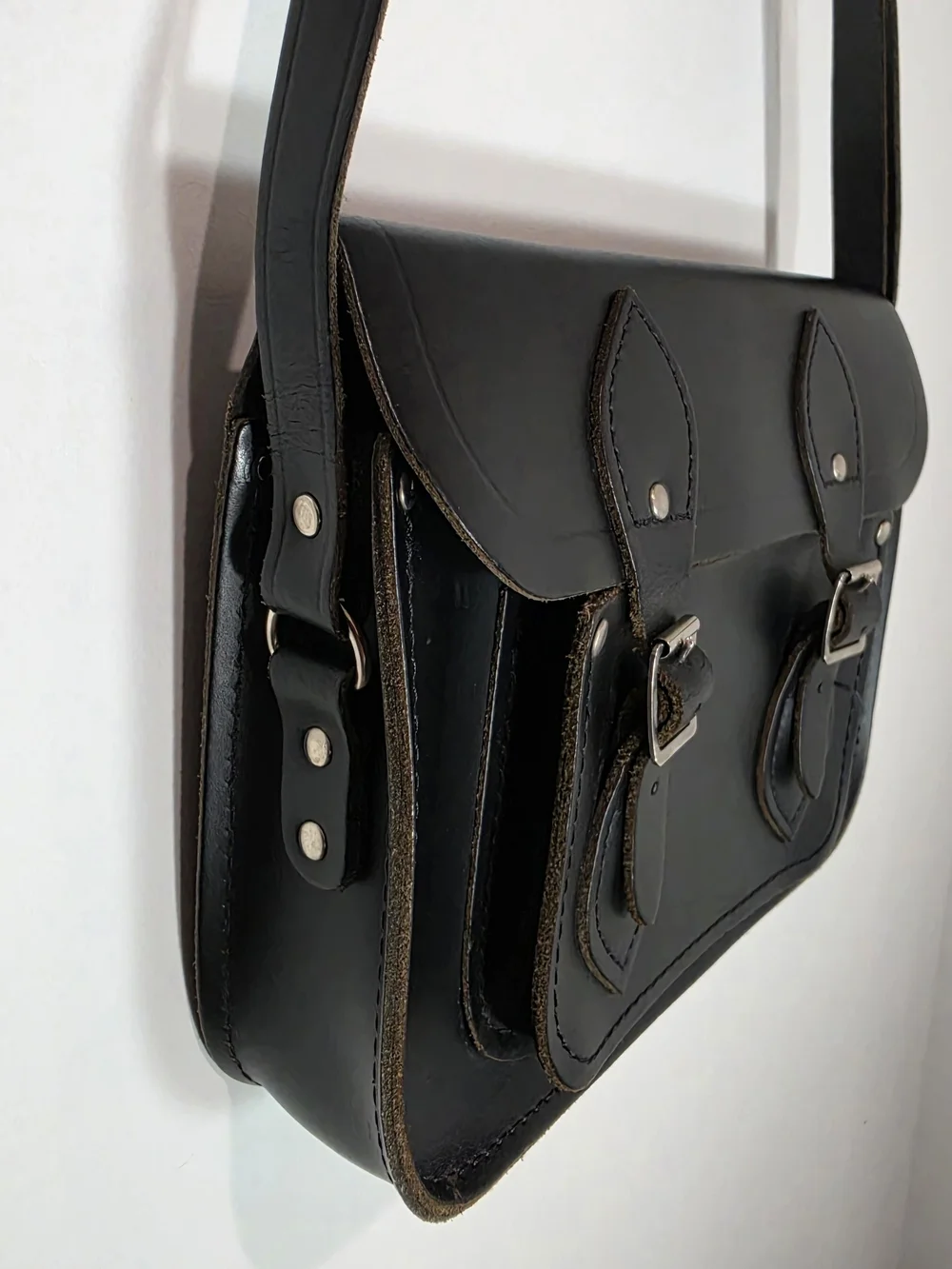 The Cambridge Satchel Company 11'' Black Leather Satchel Crossbody